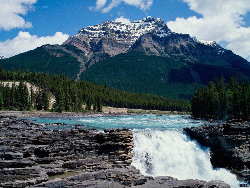 Mountain river waterfall landscape