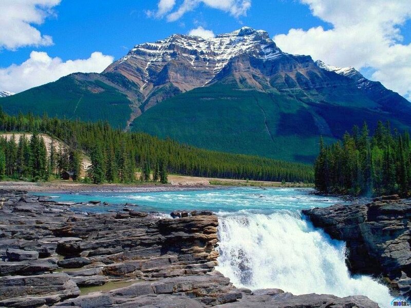 Mountain river waterfall landscape