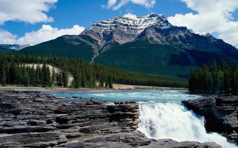 Mountain river waterfall landscape