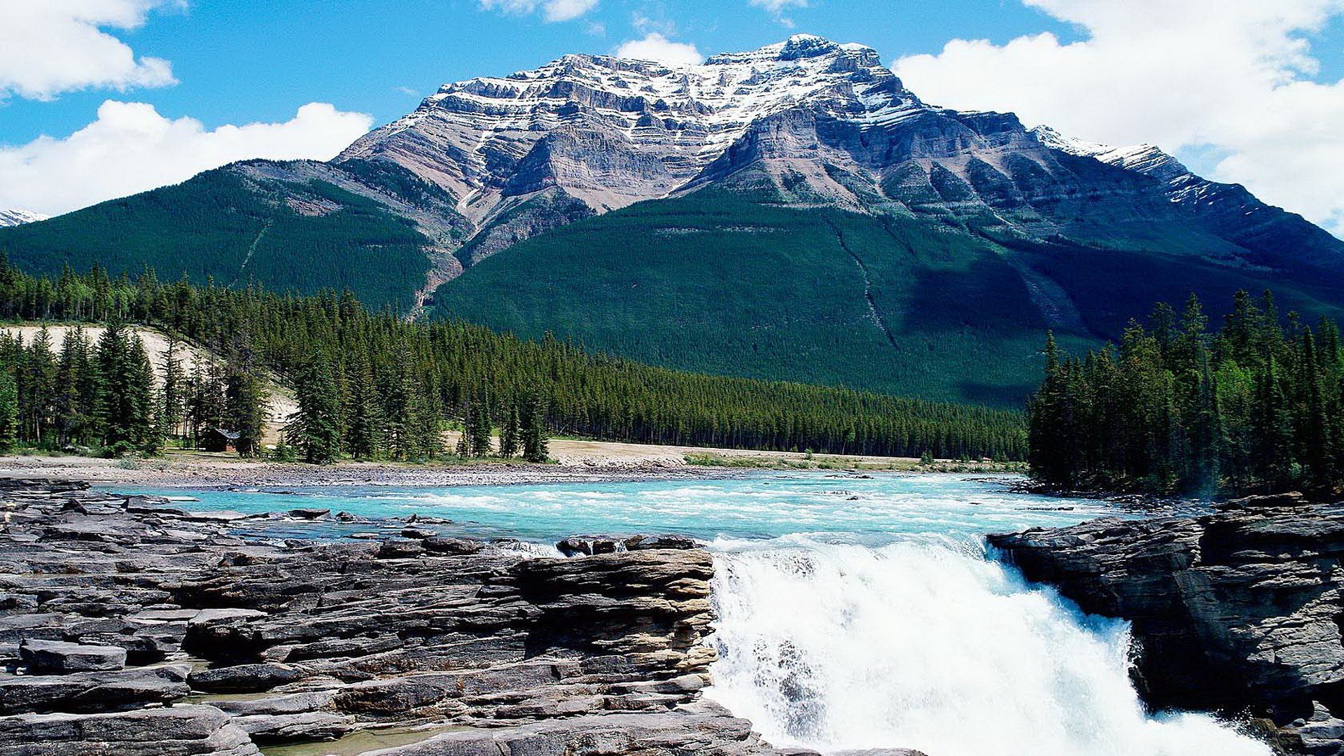Mountain river waterfall landscape
