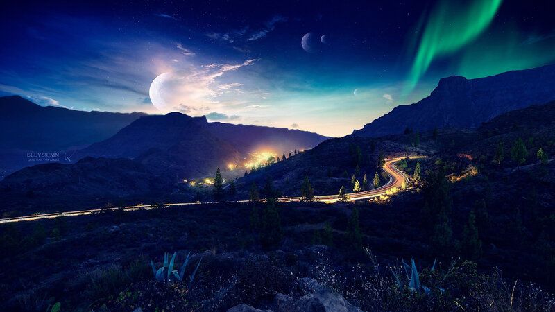 Mountain Road at Night