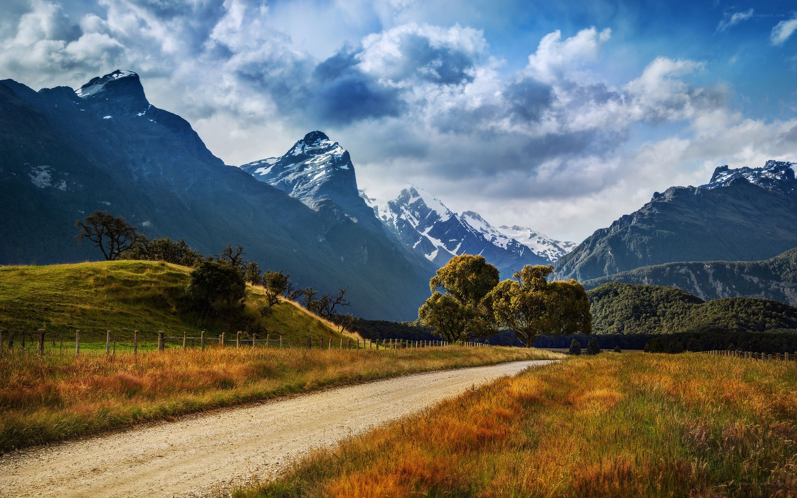 Mountain road in a scenic valley