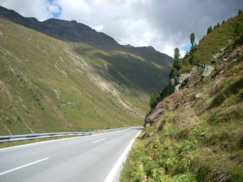 Mountain road in alpine valley
