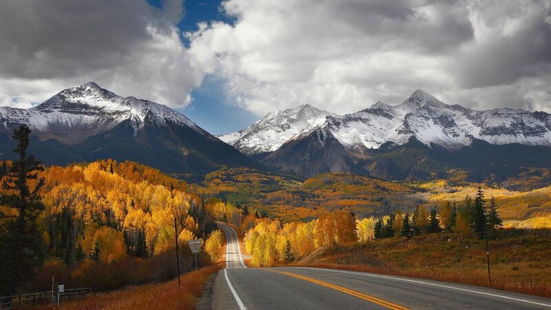 Mountain Road in Autumn — Yellow
