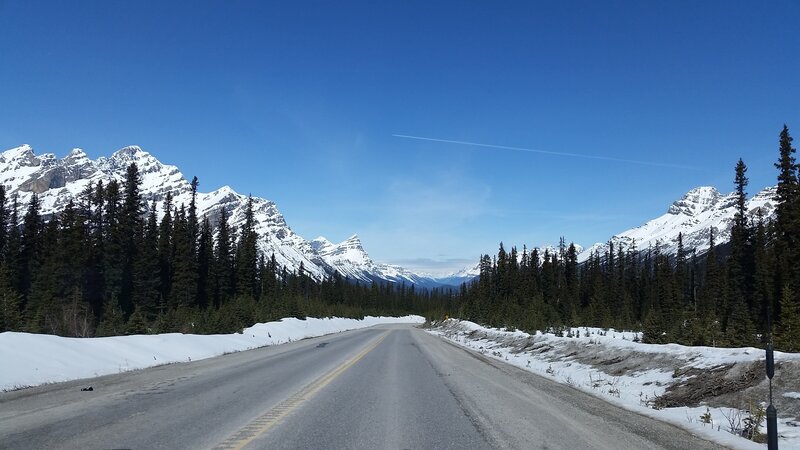 Mountain road in winter