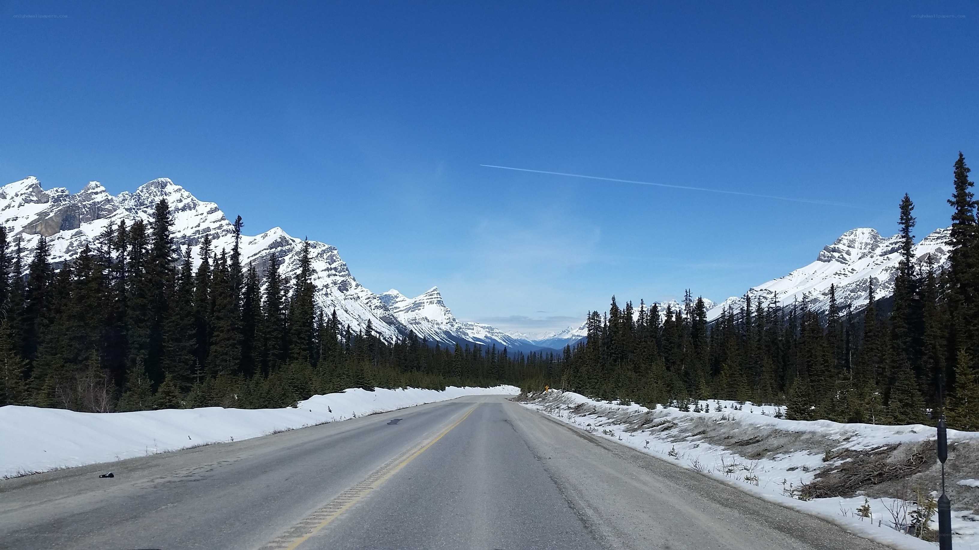 Mountain road in winter