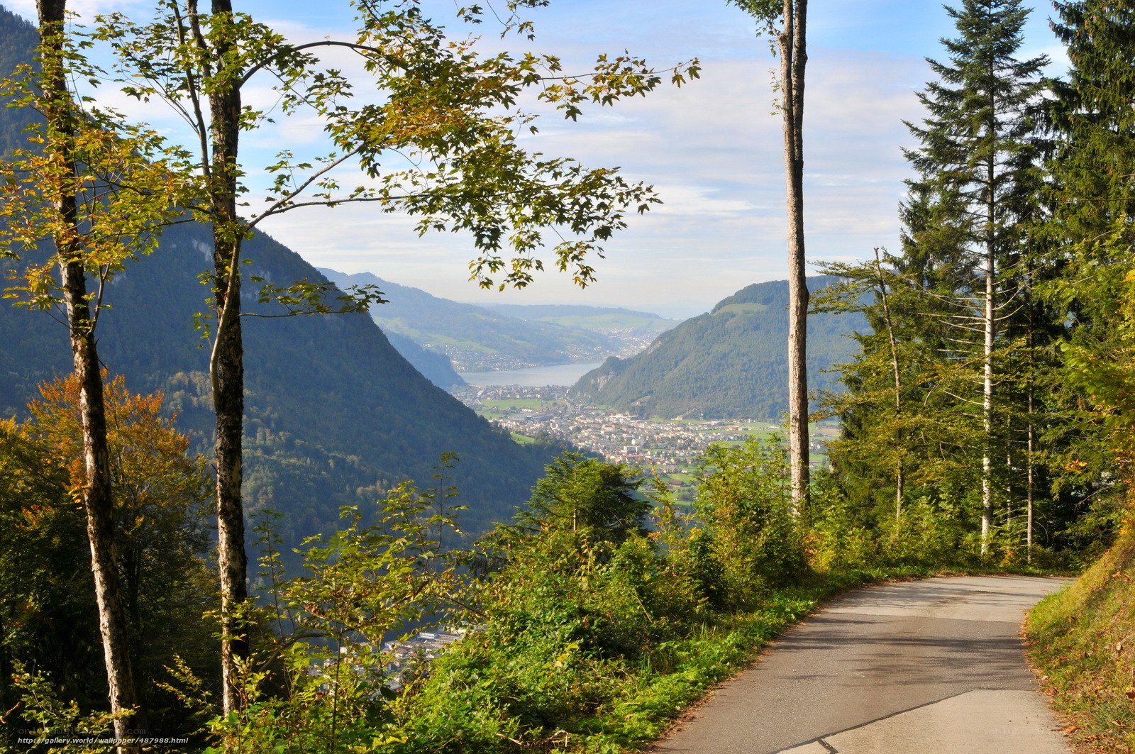 Mountain road overlooking a valley