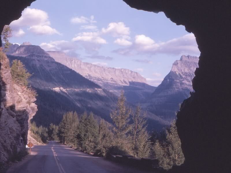 Mountain Road Through Tunnel