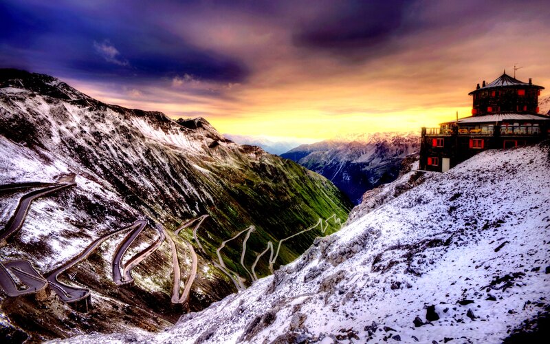 Mountain Road with Building