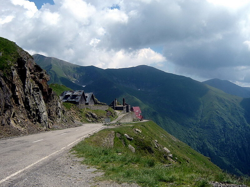 Mountain Road with Buildings