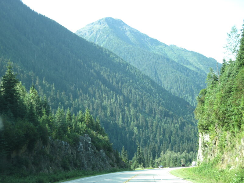 Mountain Road with Cars — Green, Serene