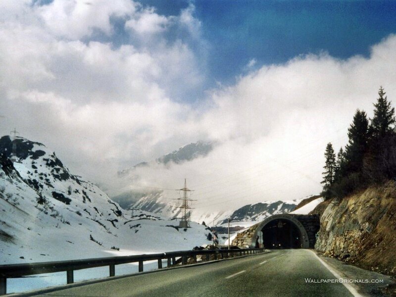 Mountain Road with Tunnel