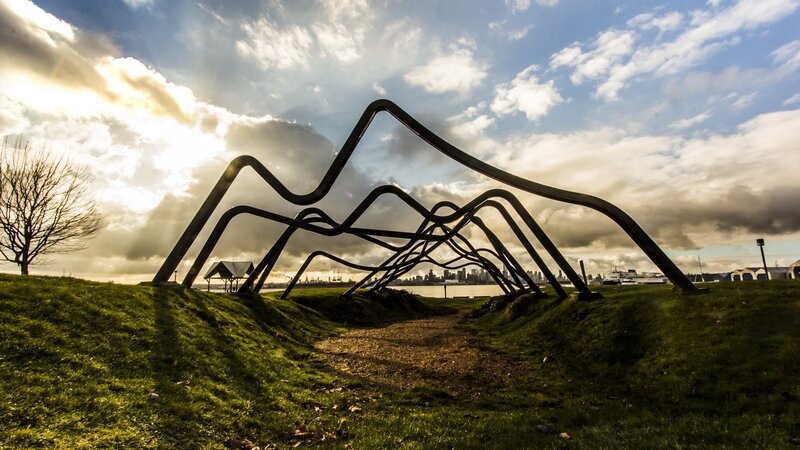 Mountain sculpture at sunset