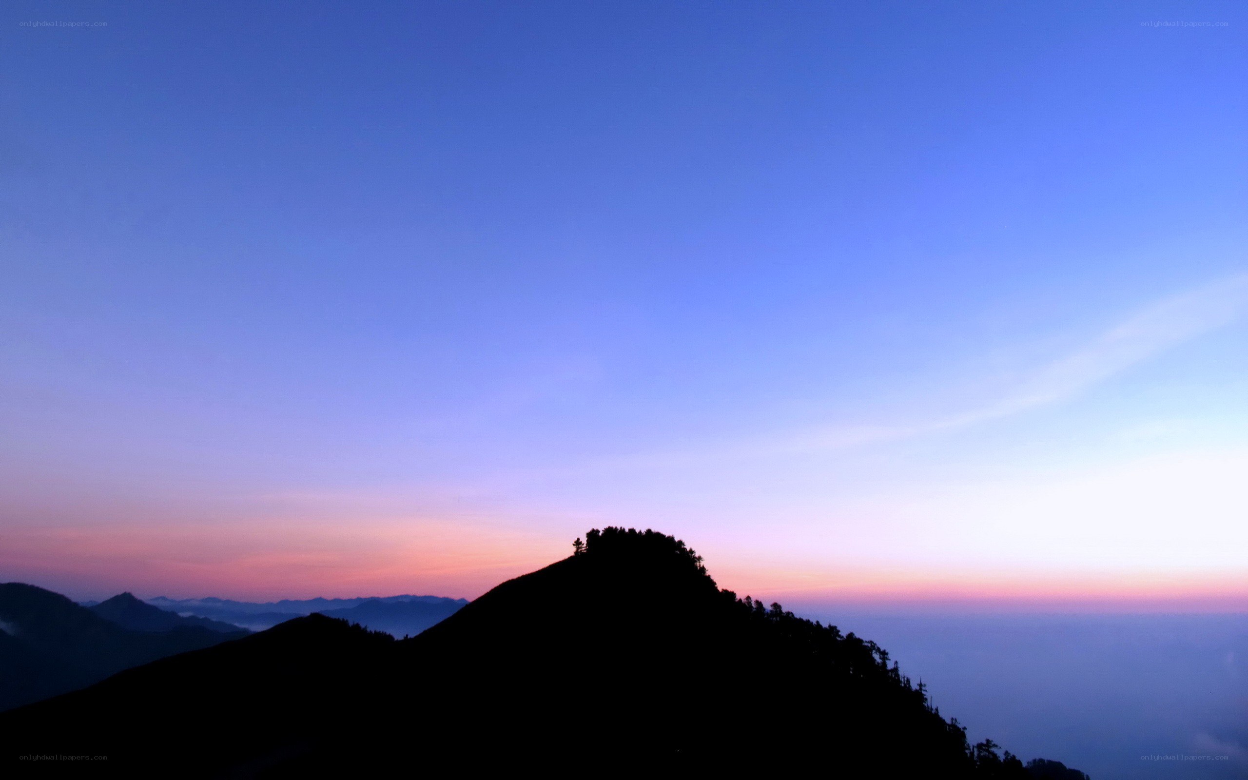 Mountain silhouette at dawn