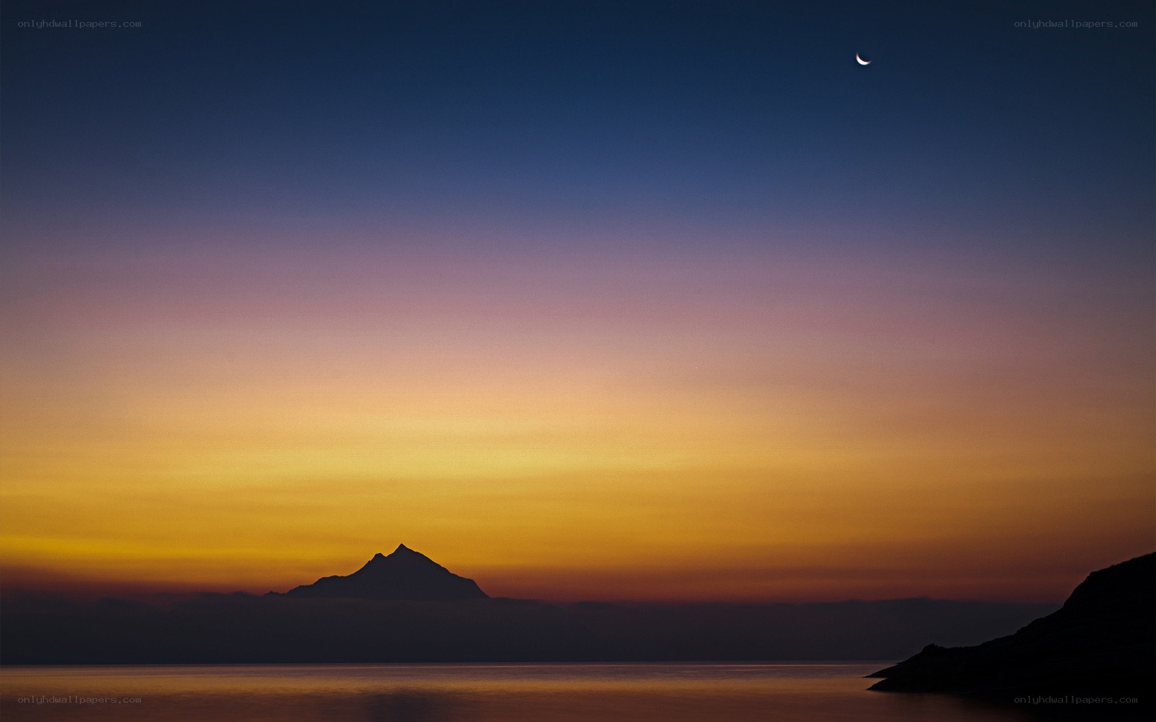 Mountain silhouette at dusk