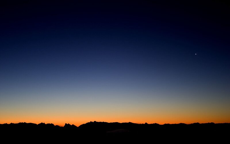 mountain silhouette at dusk