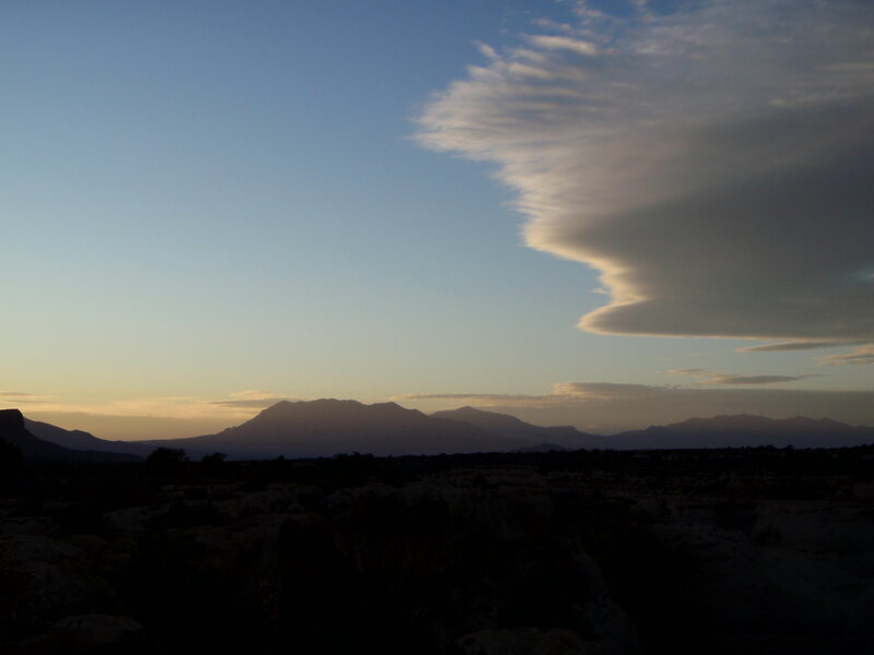 mountain silhouette at dusk