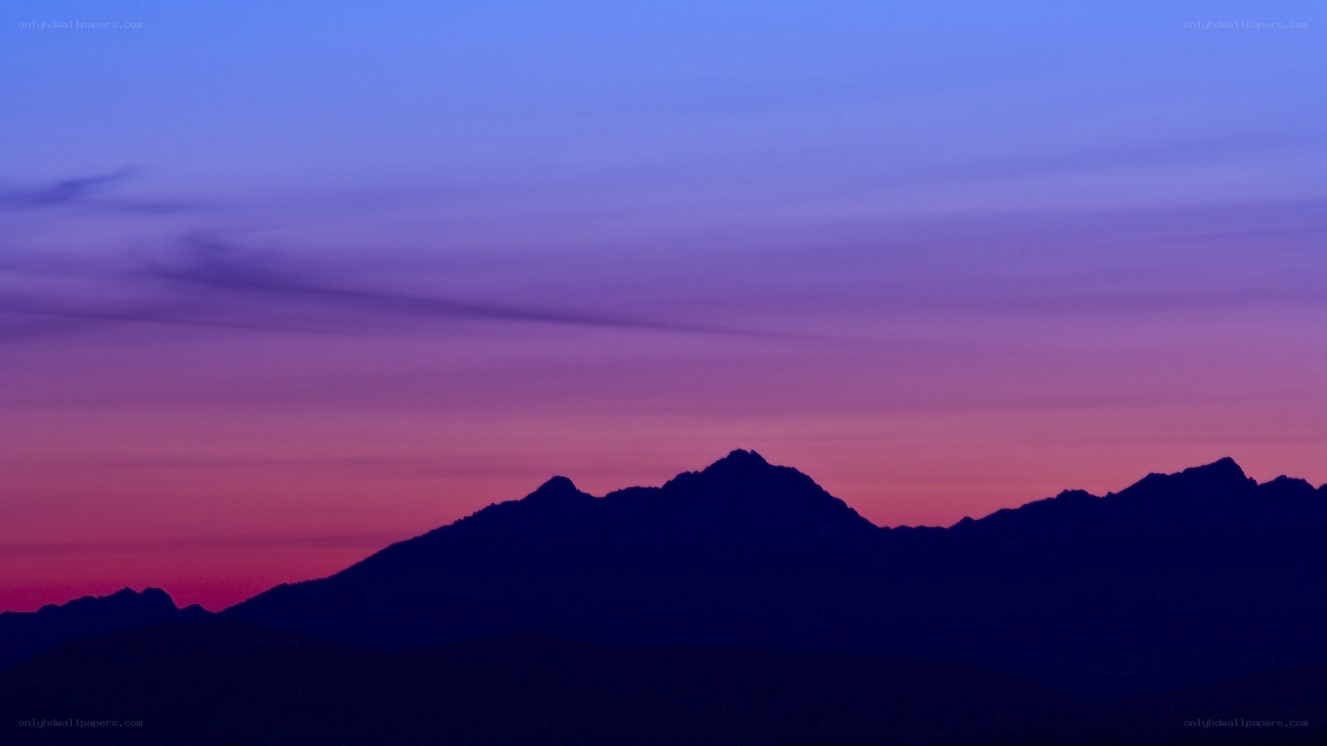 mountain silhouette at dusk