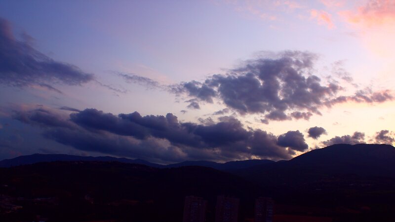 Mountain Silhouette at Dusk — Purple