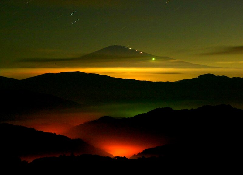Mountain Silhouette at Night