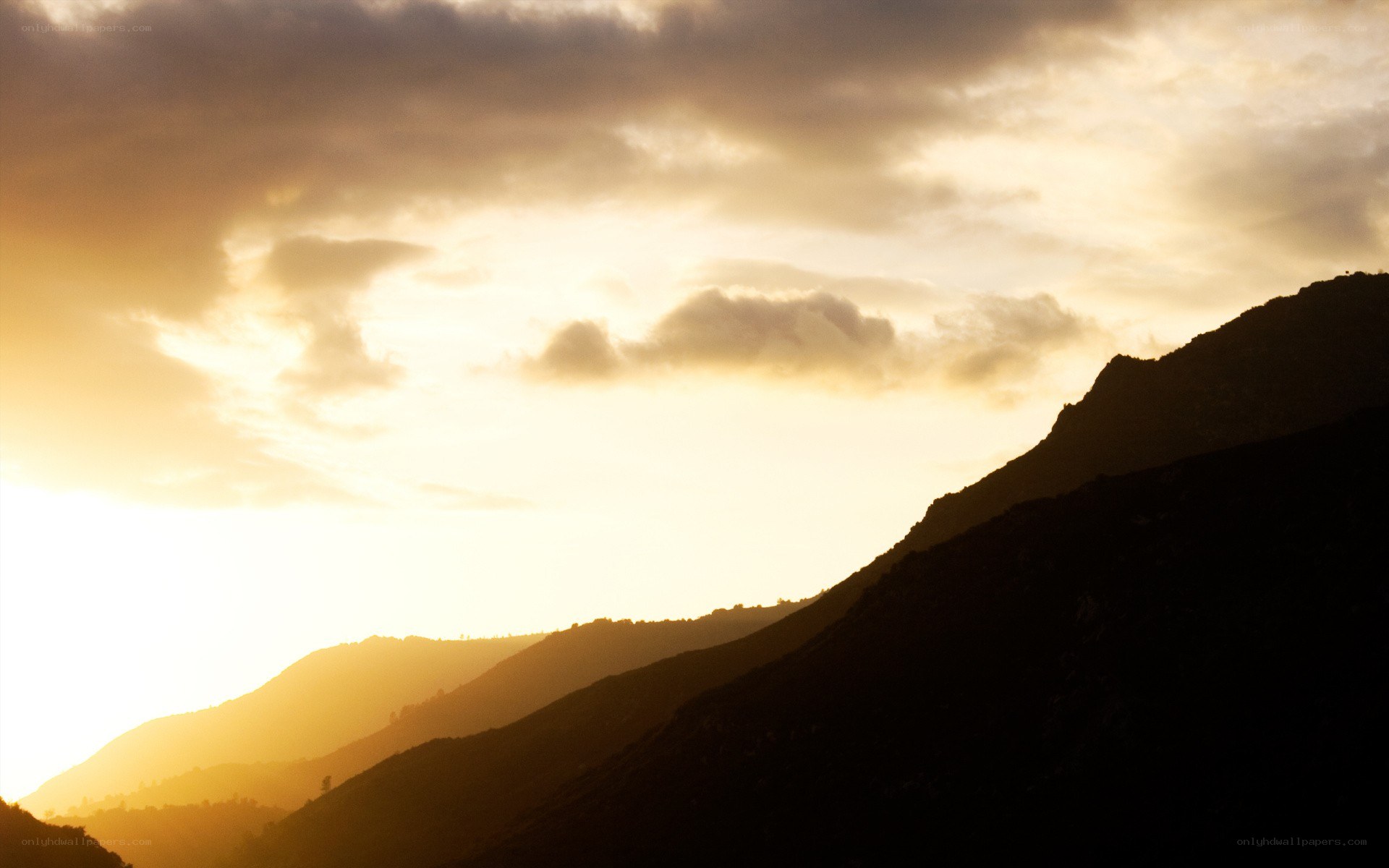 mountain silhouette at sunset