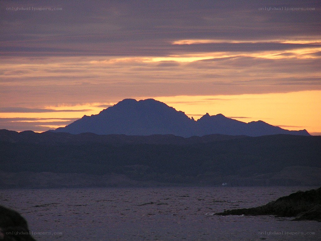 mountain silhouette at sunset
