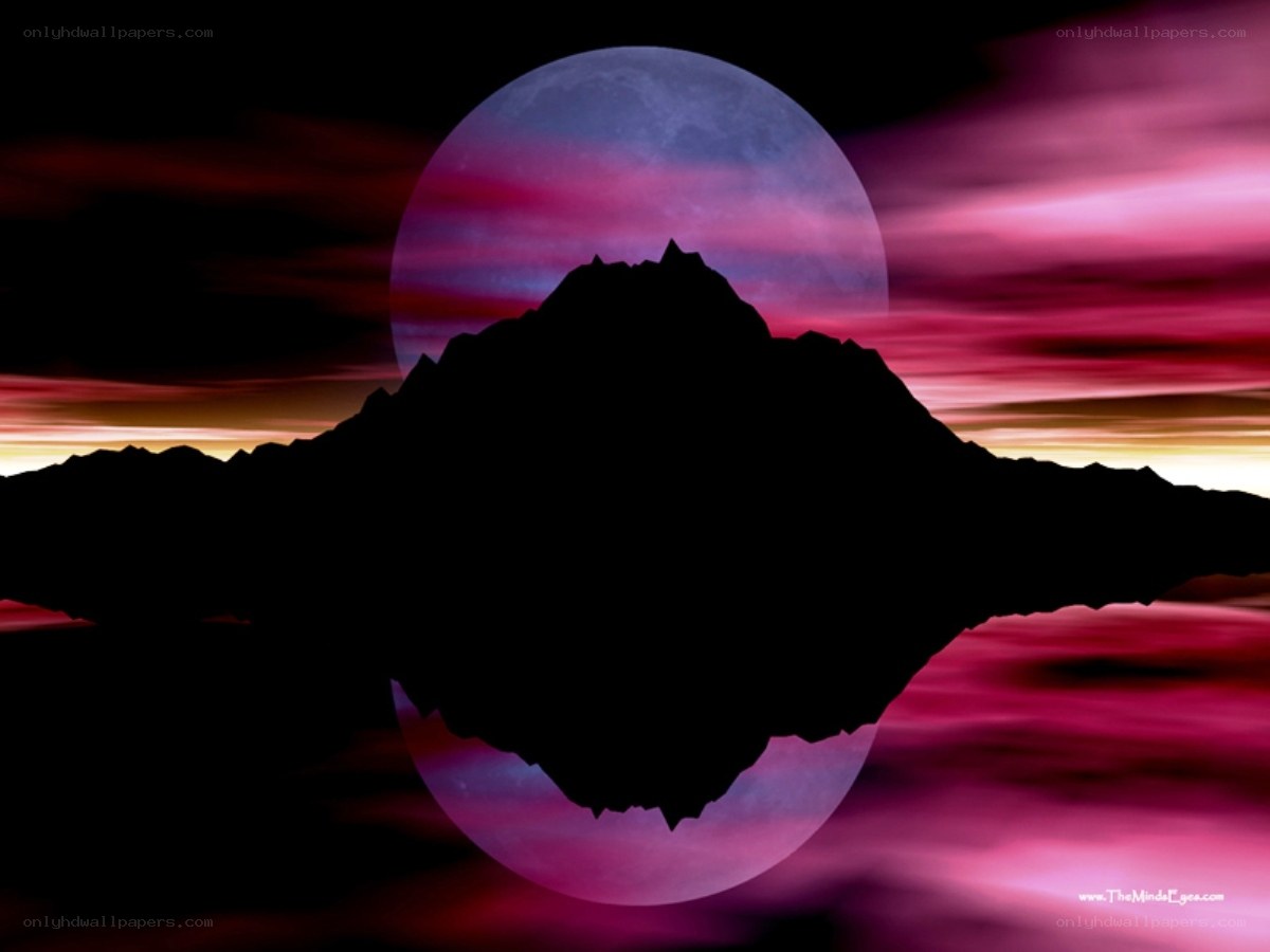 Mountain silhouette at sunset