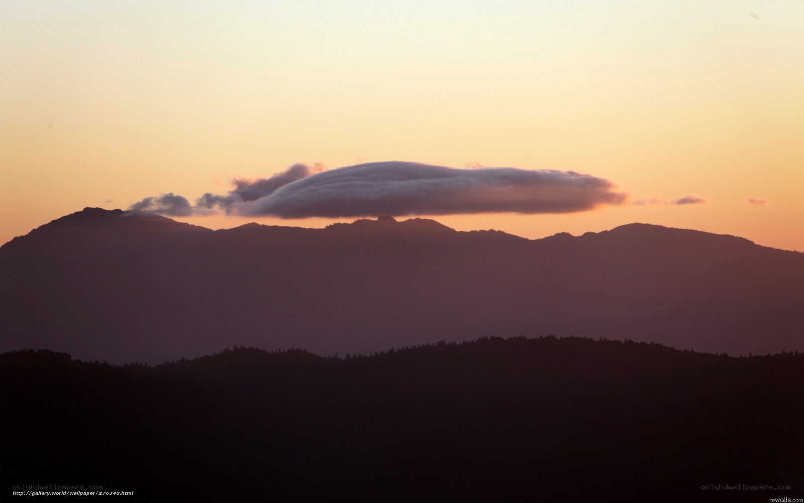 mountain silhouette at sunset