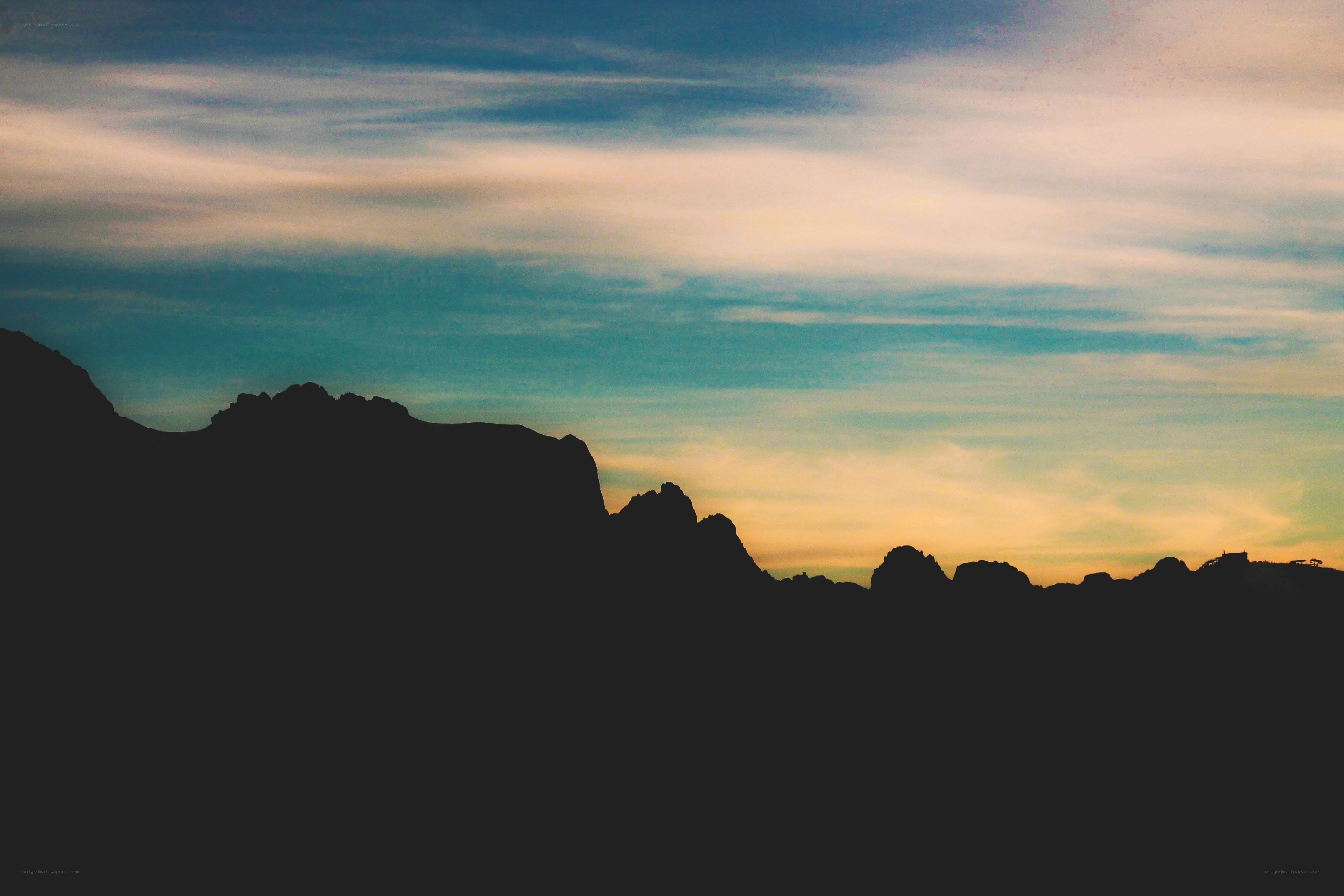 mountain silhouette at sunset
