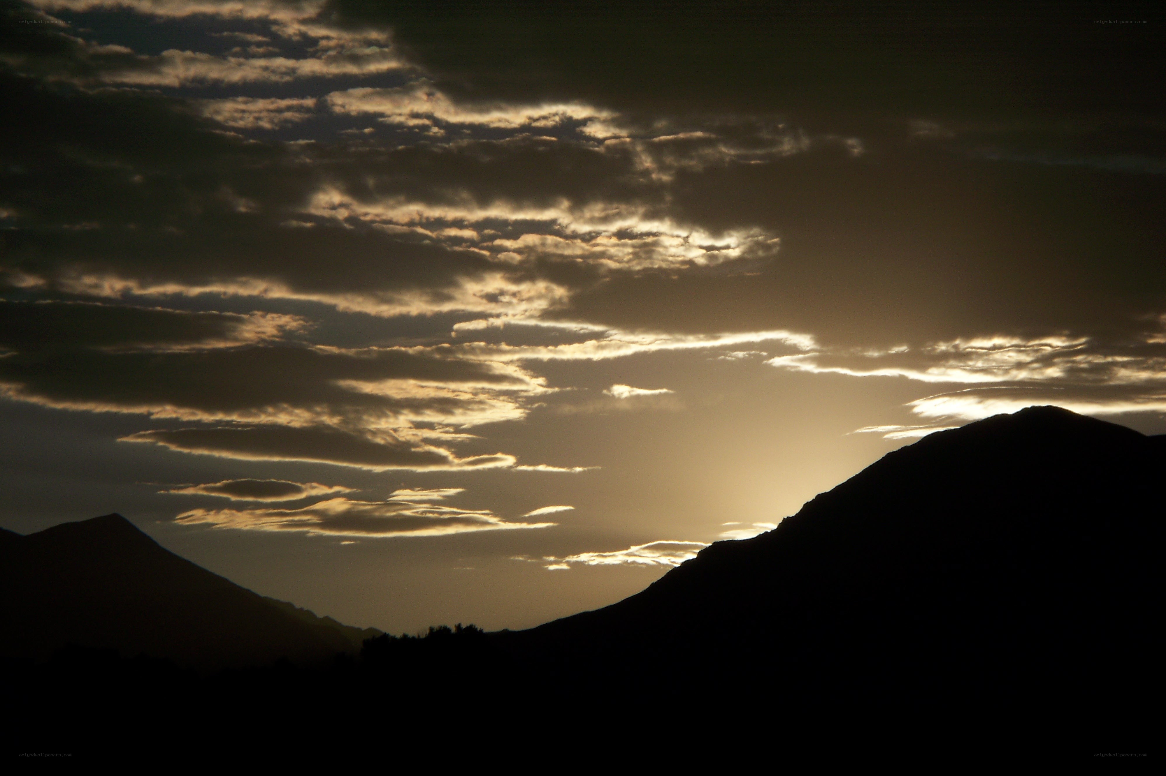 mountain silhouette at sunset