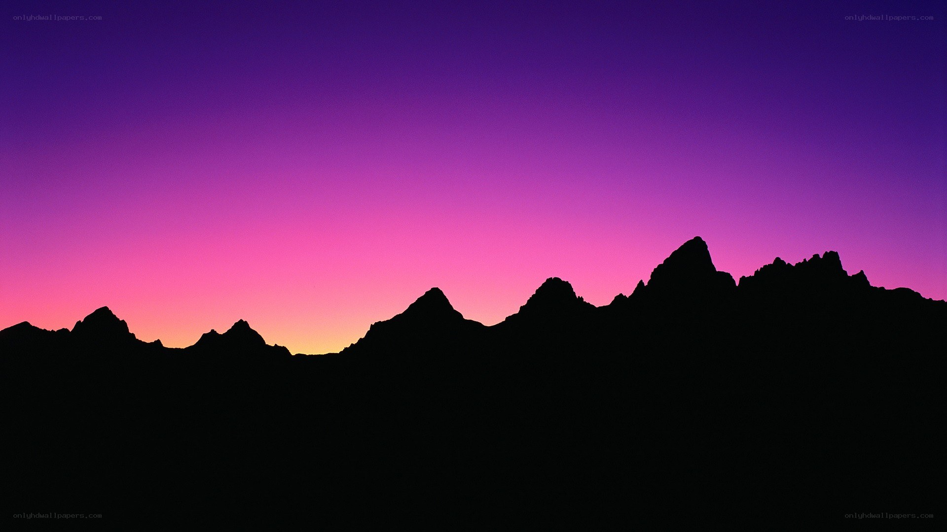 mountain silhouette at sunset