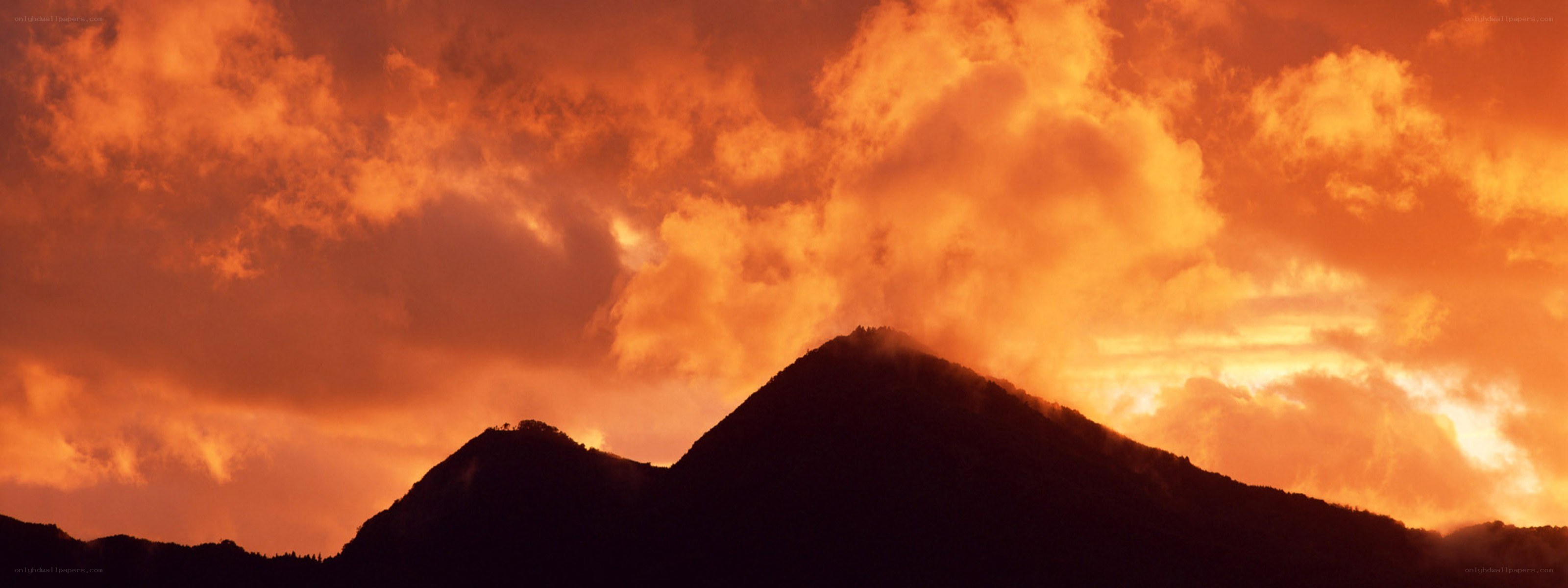 mountain silhouette at sunset