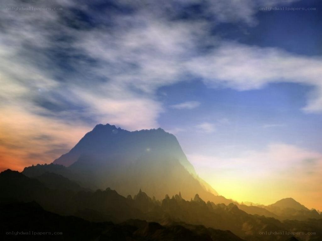 mountain silhouette at sunset