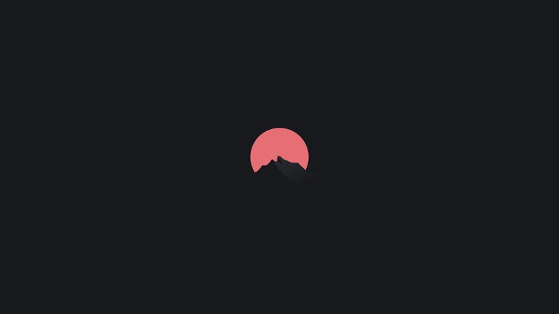 Mountain Silhouette at Sunset — Black