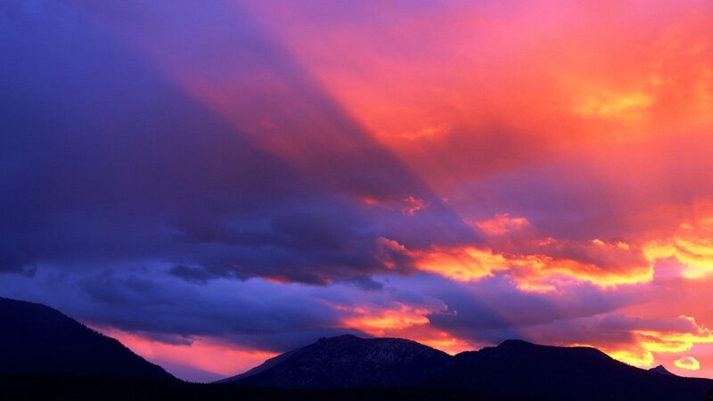 Mountain Silhouette at Sunset — Dramatic