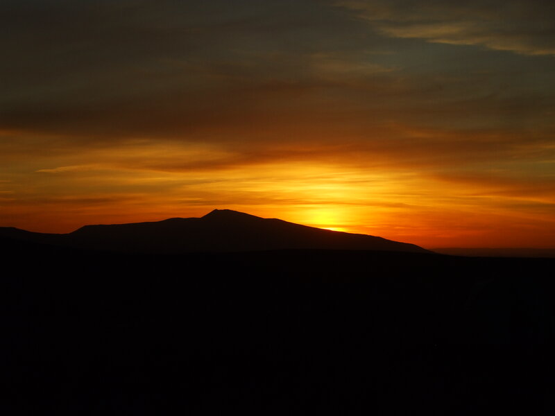 Mountain Silhouette at Sunset — Orange, Dramatic, Photograph, Sky