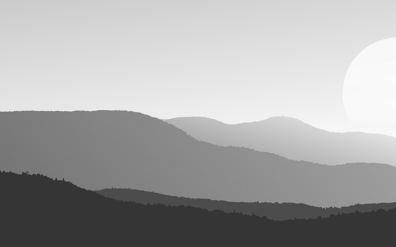 Mountain Silhouettes — Gray