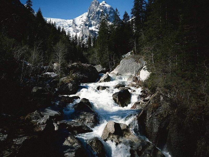 Mountain Stream Flowing — Blue, Dramatic, Afternoon