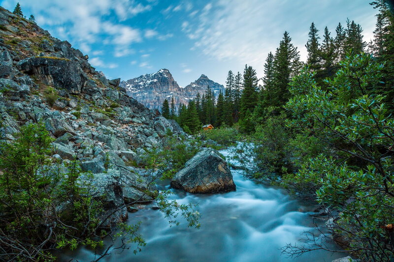 Mountain Stream Flowing — Blue