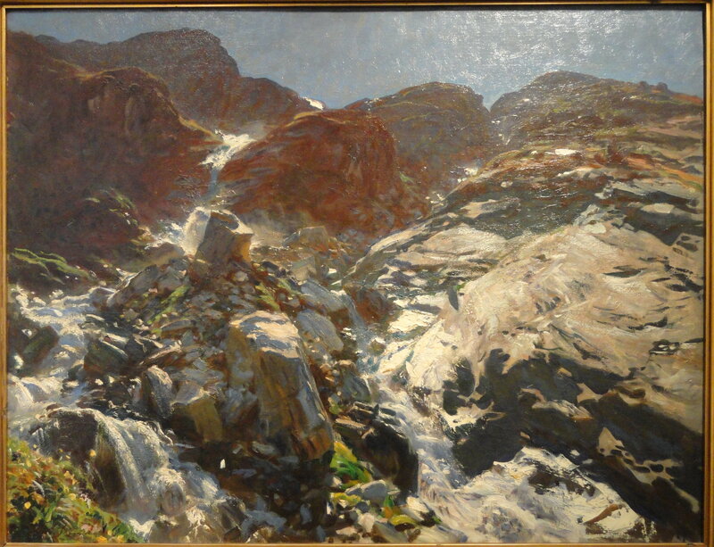 Mountain Stream Flowing — Brown, Dramatic