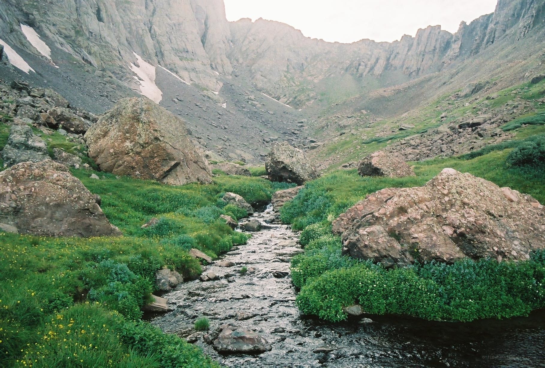 Mountain stream in a rocky valley
