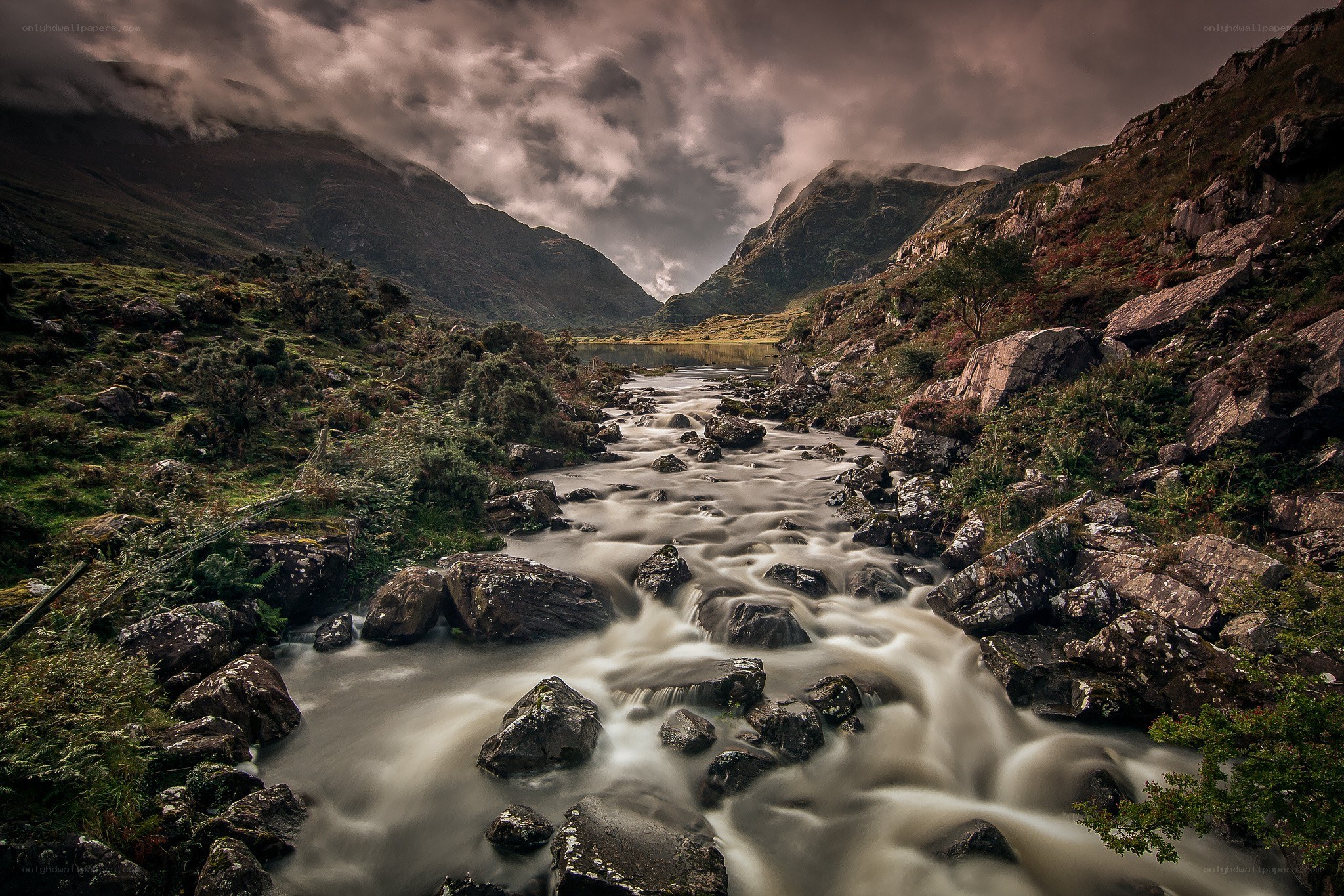 Mountain stream in a valley