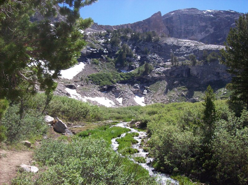 Mountain stream in alpine valley