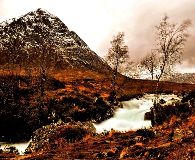 Mountain Stream in Autumn — Brown
