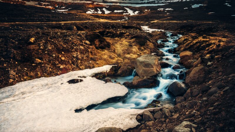 Mountain stream in spring