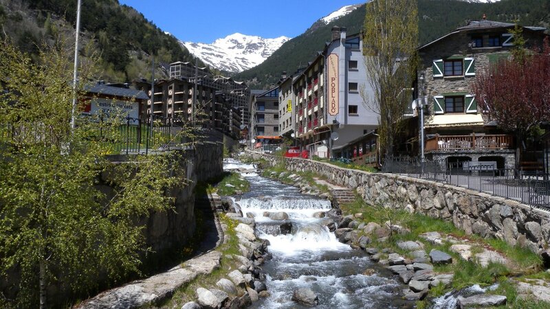 Mountain Stream in Village