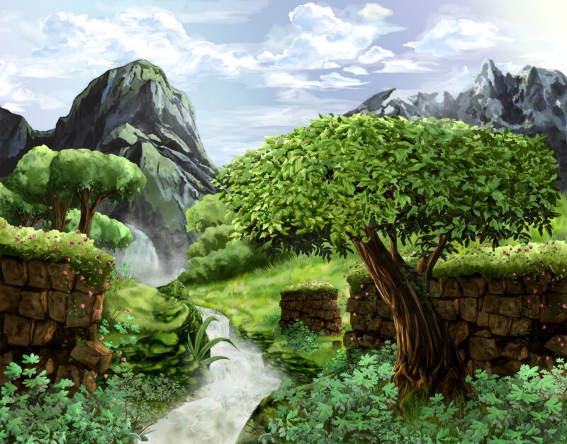 Mountain stream landscape