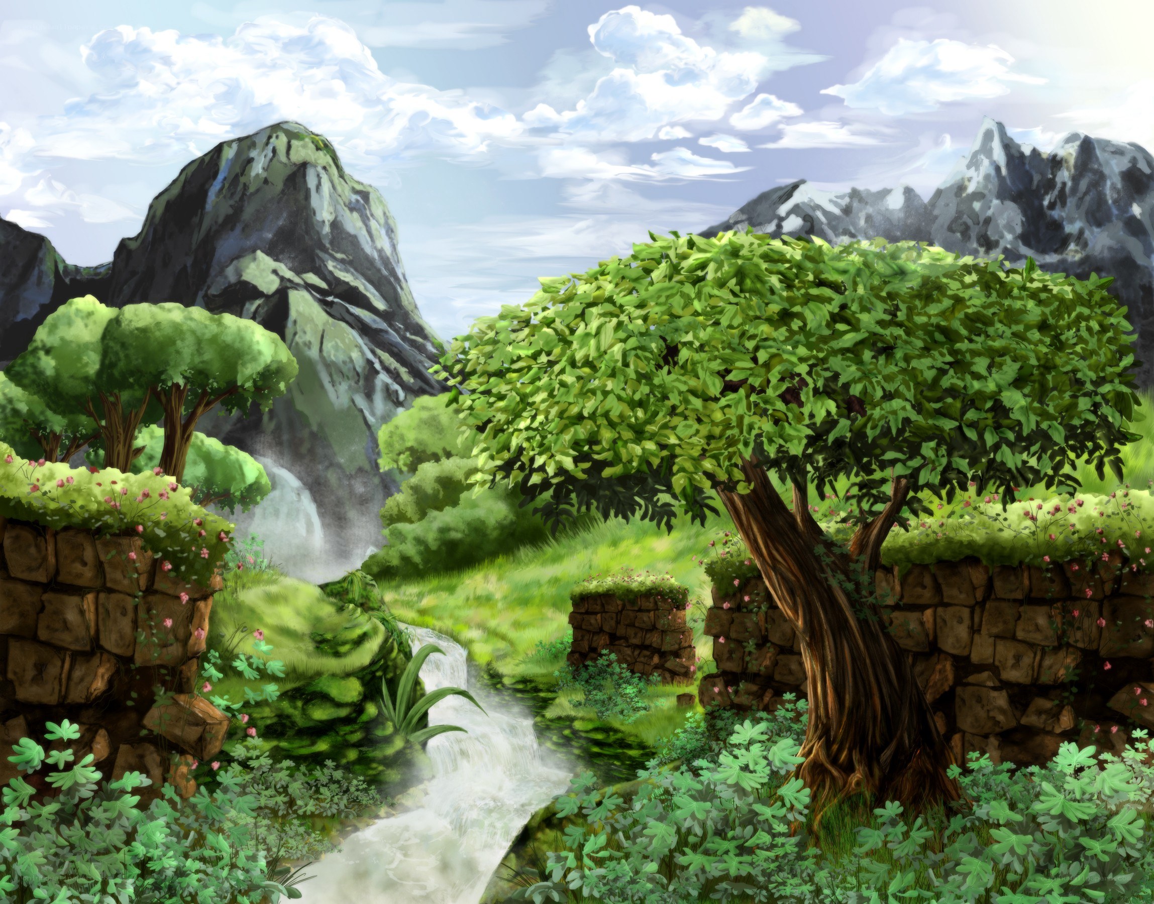 Mountain stream landscape