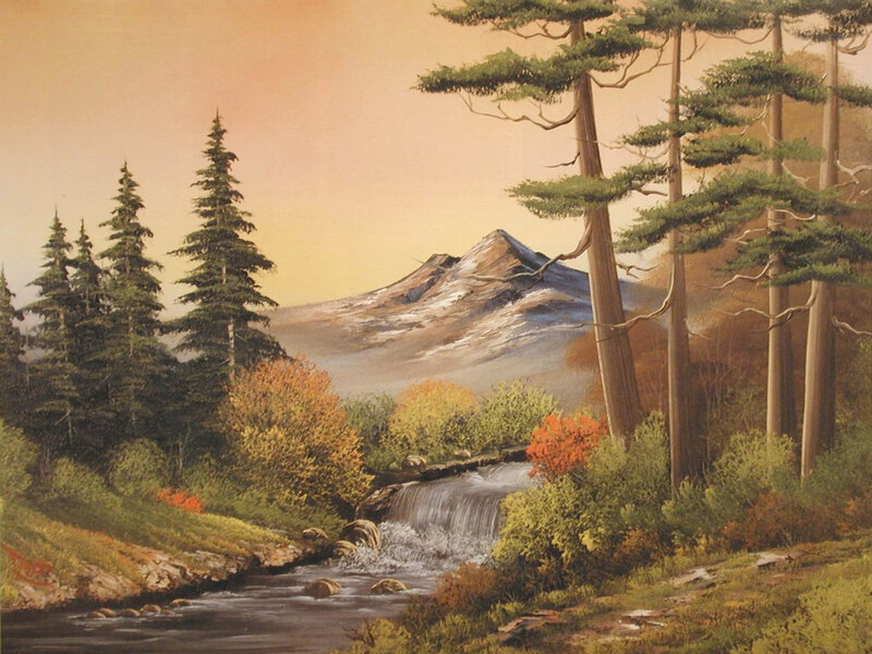 Mountain Stream Landscape — Green