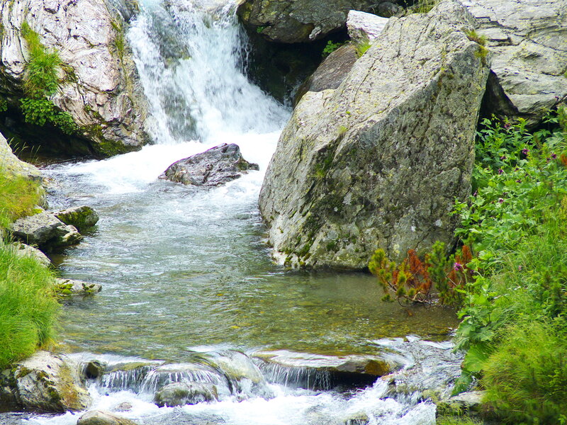 Mountain Stream Waterfall — Green